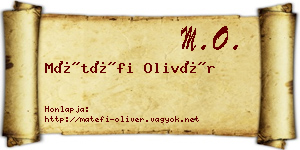 Mátéfi Olivér névjegykártya