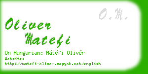 oliver matefi business card